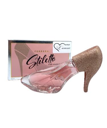 Muna L'amour Women's cologne 3.4 Fl. Oz. Eau de Parfum Spray (Ferrera Stiletto Pink Sparkle)