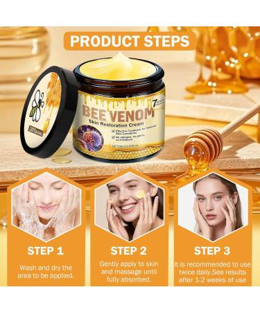 2PC Bee Venom Skin Treatment Cream Bee Venom Skin Restoration Cream Professional Anti-Wrinkle Firming Moisturising and Repairing for All Skin Typess - Buy Online on GoSupps.com