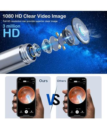 Ear Wax Removal Kit with 1296P Camera & WiFi | LED Ear Cleaner for iOS/Android - Soft Silicone Ear Scoop for Effective Ear Cleaning - Buy Online on GoSupps.com