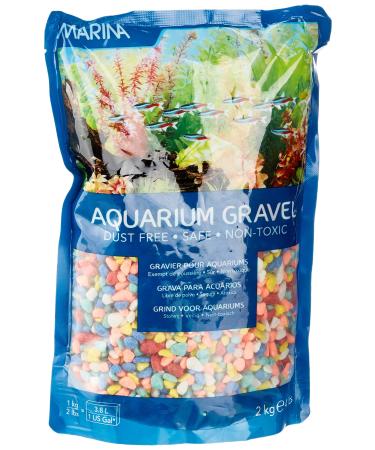 Marina Decorative Aquarium Rainbow Gravel Multi-Colour 2 Kg 2 kg (Pack of 1) Multi
