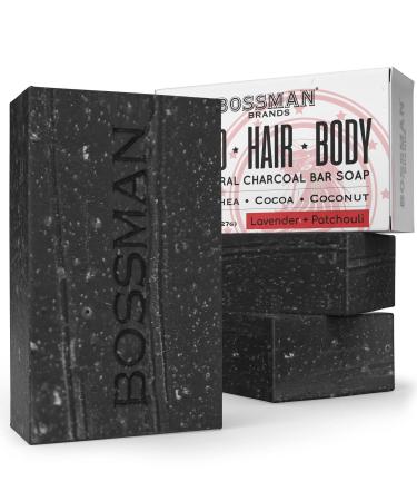 Bossman Men’s Bar Soap (Lavender and Patchouli, 3 Pack) Lavender and Patchouli 3 Pack