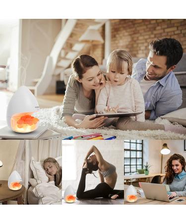 SURBON Ultrasonic Aromatherapy Diffuser with Himalayan Salt Lamp - Remote Control, 200ML Tank, 7 Color Lights - Ideal for Home, Office, Yoga - White - Buy Online on GoSupps.com