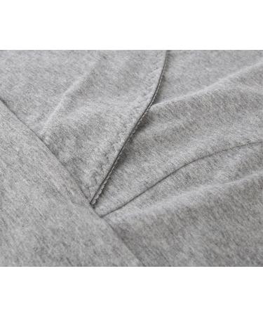 MANCI Women's Cotton Nursing Maternity Top - V Neck Ruched Waist Pajama Tops (L Grey+Black) - Buy Online on GoSupps.com