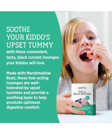 Matys Kids Belly Soother Lozenges for Ages 6 Years Old + Yummy Black Currant Flavor Stomach Ache Relief for Childrens Upset Tummy & Digestive Comfort Sugar Free Vegan Dye Free 20 Count - Buy Online on GoSupps.com