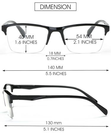 Vevesmundo Modern Half Frame Reading Glasses for Men & Women - Multiple Strengths +0.75 to +4.0 - Stylish Seive Aid - Buy Online on GoSupps.com