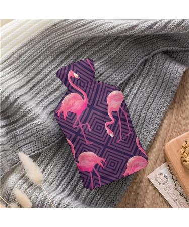 Hot Water Bottle with Lid - Pink Flamingo Rubber Hot Water Bag for Pain Relief Cramps Foot Warmer & Therapy - Buy Online on GoSupps.com