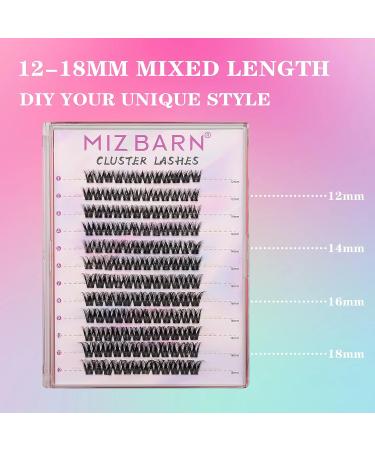 Buy MIZ BARN 144pcs D Curl Lash Clusters - Fluffy Individual Eyelashes 12-18mm for DIY Home Extensions - Buy Online on GoSupps.com