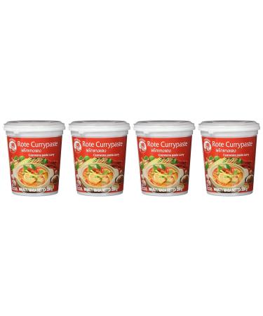 Authentic Thai Red Curry Paste - Vegan Halal & Gluten-Free (4 x 200g) | Medium Spice - Natural Ingredients | International Shipping Available - Buy Online on GoSupps.com