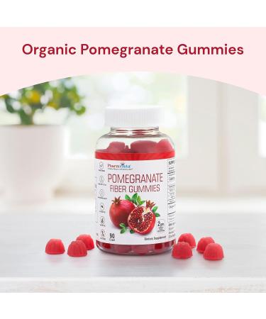 Pharmvista Pomegranate Fiber Gummies 100mg - Gluten-Free Vegan Supplement | Rich in Dietary Fiber - 90 Gummies - Buy Online on GoSupps.com
