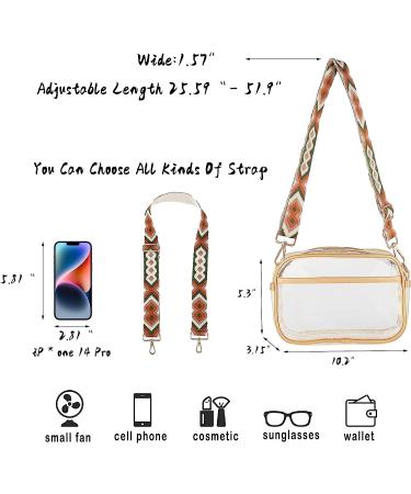 Oufegm Clear Crossbody Purse with Guitar Strap - Stadium Approved Bag for Women in Gold - Buy Online on GoSupps.com