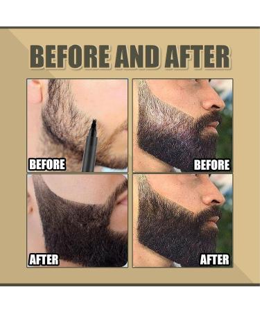 Beard marker for men beard marker refill for men beard mascara for beard mustache and eyebrows beard coloring for men fill shape and define your beard Tsuchiya dark brown + brush - Buy Online on GoSupps.com