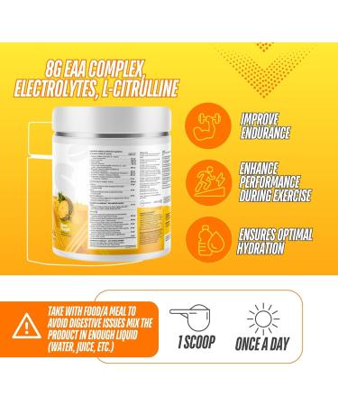Shop Sante Intra Workout Plus - EAA + BCAA Powder - 30 Servings Essential Amino Acids Drink Supplements for Hydration Endurance & Muscle Recovery - 8g EAAs Electrolytes - Pineapple. - Buy Online on GoSupps.com