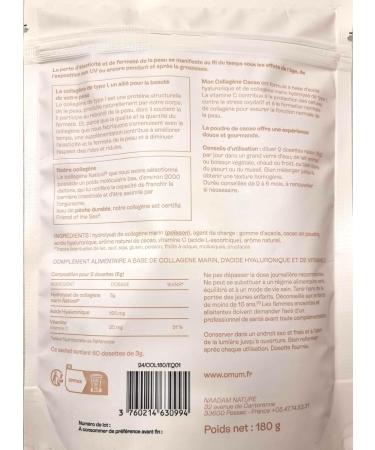 OMUM My Collagen Cocoa Elasticity Anti-Aging Hydration 180 g 1 Month Hyaluronic Acid Supplement Vitamins C Naticol Marine Collagen Natural France Compatible with Pregnancy and Breastfeeding - Buy Online on GoSupps.com