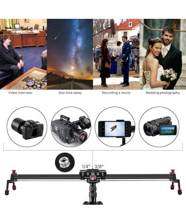 Motorized Time Lapse Camera Slider Track Dolly Rail System with Follow Focus - 31-80cm - Buy Online on GoSupps.com