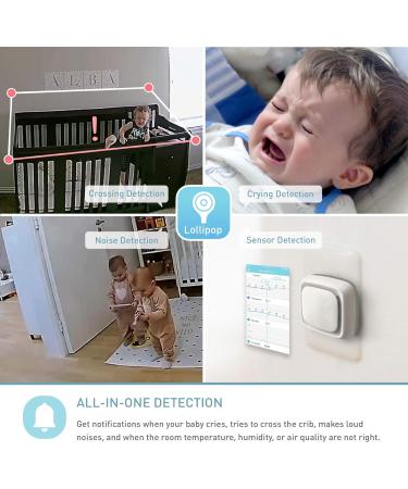 Lollipop Baby Monitor (Turquoise) - Contactless Breathing & Cry Detection, Sleep Tracking, WiFi Camera - Buy Online on GoSupps.com