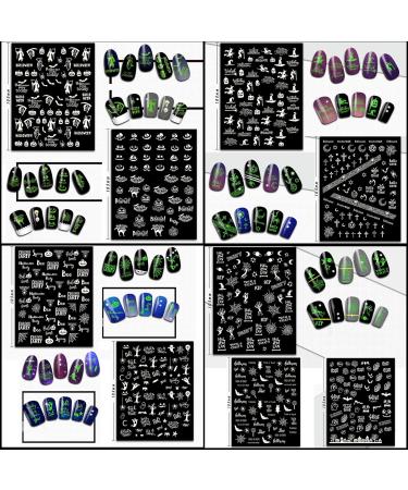 TailaiMei Halloween Nail Stickers - 9 Sheets Glow in the Dark Fluorescent Nail Decals for DIY Manicure | Perfect for Halloween Nail Art - Buy Online on GoSupps.com