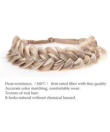 TOECWEGR Extensions Headband Hair Band Braided Classic Chunky Wide Plaited Wedding Fluffy Braids Wig Women Girl Beauty Accessory (Cream Brown) - Buy Online on GoSupps.com