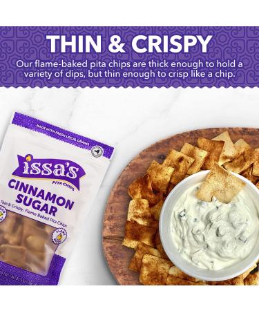 Issa's Lebanese Style Sweet Cinnamon Sugar Pita Chips - 6 Packs of 6oz | Kosher Vegan Crispy Snack | No Preservatives - Buy Online on GoSupps.com