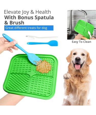 PET Seeker Licky Mats for Dogs with Strong Suction Cups Lick mat for dogs includes Spatula & Brush Specially Designed for Easy Cleaning Premium Dog Food Mat Pack of 2 (Green Blue) - Buy Online on GoSupps.com