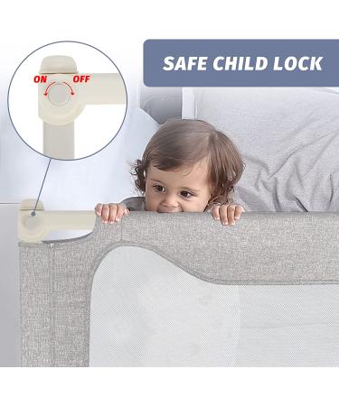 Toddler Bed Rail Guard - Grey 74.8inch for Queen, King, Twin, Full Size Beds - Extra Length 54-78.7 - Kids' Bed Rails & Rail Guards - Buy Online on GoSupps.com