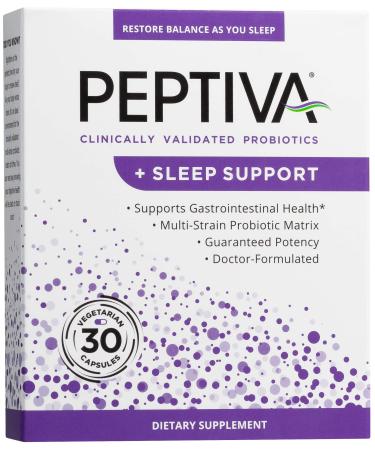 Peptiva 26 Billion CFU Probiotic and Sleep Support - Clinically Validated Multi-Strain Probiotic - Lactobacillus and Bifidobacterium, Melatonin - 30 Count 30 Count (Pack of 1)