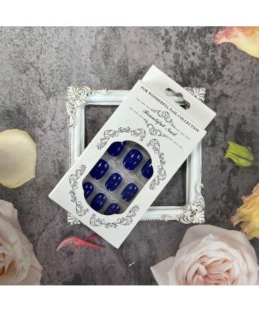 BOQJAH Short Square Purple Luster Press on Nails - 24Pcs Full Cover Artificial Acrylic False Nails for Women and Girls - Buy Online on GoSupps.com