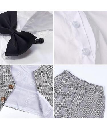 Mint Green Baby Boys 3-Piece Gentleman Suit Set - Shirt, Bowtie, Waistcoat & Shorts | Size 5-6 Years | Grey - Buy Online on GoSupps.com