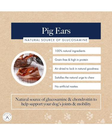Hollings Pig Ears Dog Treats 100% Natural Air Dried Long Lasting Chews for Adult Dogs Grain Free & High in Protein (20 Loose) 20 count (Pack of 1) - Buy Online on GoSupps.com