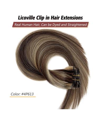 Remy Clip in Hair Extensions Blonde Brown Balayage 15 Highlights #4/613 - Buy Online on GoSupps.com