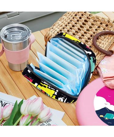Abstract Doodle Art Menstrual Bag - Portable Zipper Storage for Teens & Women - Buy Online on GoSupps.com
