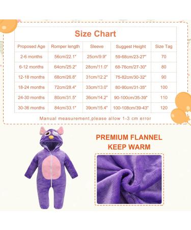 COOKY.D Unisex Winter Hooded Romper Jumpsuit - Owl Design | 2-36 Months - Buy Online on GoSupps.com