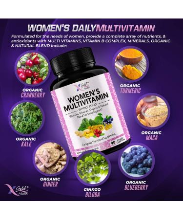 Vegan Women's 50+ Daily Multivitamin with Organic WholeFood Ingredients - Energy & Immune Support - 90 Capsules - Buy Online on GoSupps.com