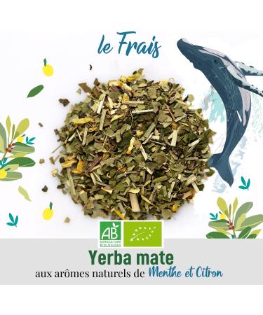 Origeens Organic Yerba Mate Tea with Mint and Lemon 200g - Le Frais | Energy and Detox Drink | Unroasted Leaves | Stalk-Free | Mint-Lemon Flavor - Buy Online on GoSupps.com