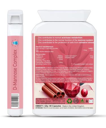 DMannose 900mg - Cranberry Capsules - Natural Botanical Complex - Zinc - Probiotics - Bladder Support - D Mannose Tablets for Urinary Infections UTI for Women & Men by Top Tier Supplements - Buy Online on GoSupps.com