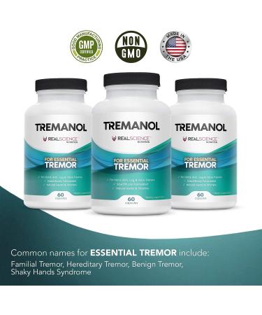 Tremanol Herbal Supplement - Natural Relief for Essential Tremors (60 Capsules) - Buy Online on GoSupps.com
