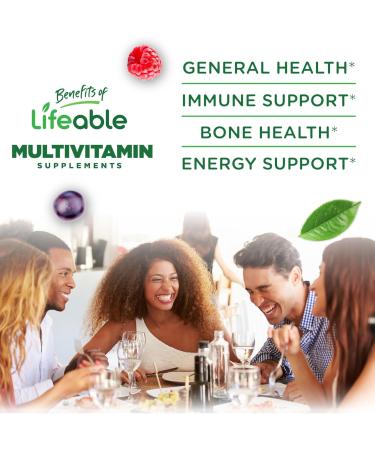 Lifeable Multivitamin with Iron for Adult | 13 Essential Vitamins and Minerals for Men and Women | Great Tasting Naturally Sourced Berry Flavor | Vegetarian Non-GMO | 90 Gummies - Buy Online on GoSupps.com