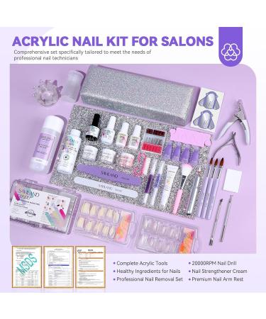 SAVILAND Acrylic Nail Kit with Drill: Professional Nail Kit Acrylic Set for Beginners with Everything (nail kit with arm rest) - Buy Online on GoSupps.com