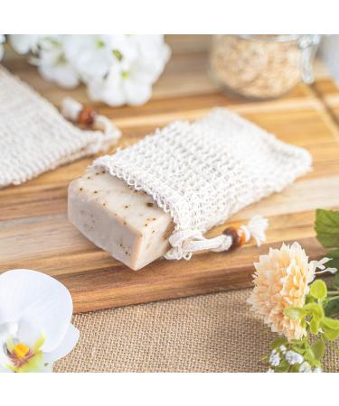 5 Pack Premium Exfoliating Mesh Soap Saver Bags - Natural Ramie & Sisal Loofah Pouches for Bath & Shower | Includes Bonus 3 Wall Hooks - Enhance Your Skincare Routine - Buy Online on GoSupps.com