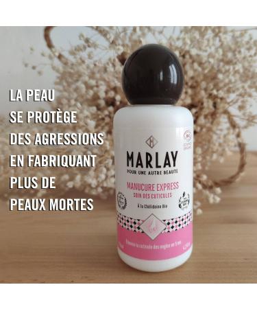 Marlay Cosmetics - Express Manicure Lotion 125 ml - Organic Hand & Nail Care - Dissolves Cuticles & Dead Skin in 5 minutes - Emolliente Water - 99% Natural Origin - Yuka 86/100 - Made in France - Buy Online on GoSupps.com