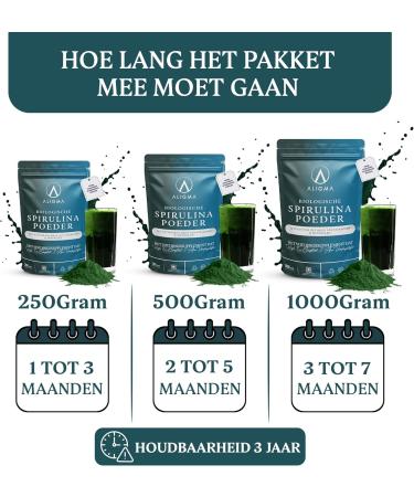 Aligma Organic Spirulina Powder 500 Grams Super Green Powder Packed with Nutrients and Vitamins Resealable Packaging 500 GRM 5000 - Buy Online on GoSupps.com