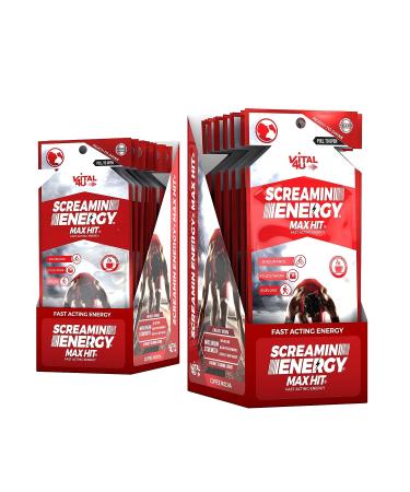 Screamin Energy Max Hit - 24 Ct Maximum Strength Energy Shot with Ginseng, Caffeine & Coffee Mocha - Buy Online on GoSupps.com