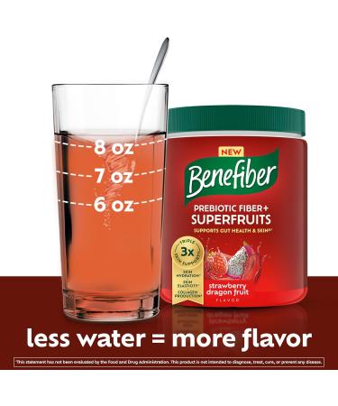 Benefiber Prebiotic Fiber + Superfruits Dietary Supplement Strawberry Dragon Fruit Flavor 8.8 oz (250g) - Buy Online on GoSupps.com