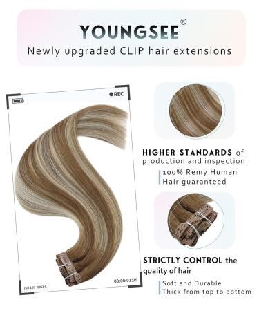 Youngsee Clip In Extensions | Real Ombre Hair 35cm | Brown to Blonde Remy Hair | 120g #8/60/8 - Buy Online on GoSupps.com