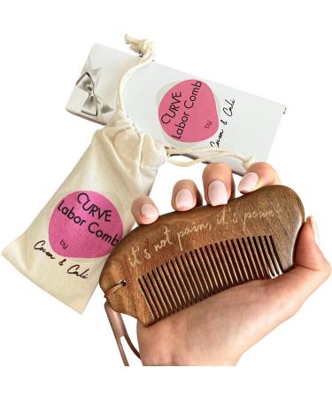 Wooden Labour Comb | Premium Sandalwood Birthing Comb Engraved with Birth Affirmation - Birth Essentials - Gifts for Pregnant Women | Hospital Bag Birth Comb for Labour Pain by Cocoa & Cali Original