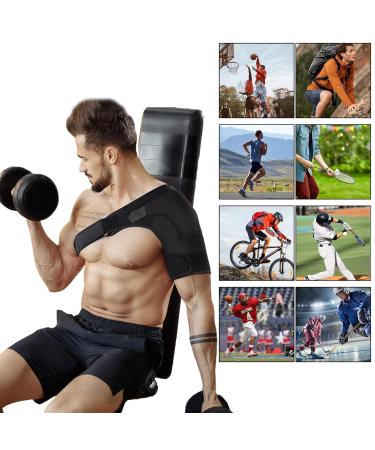 Buy Adjustable Shoulder Brace for Men | Stability Support & Compression Sleeve for Injury Prevention | Fits Left & Right Arm - International Shipping Available - Buy Online on GoSupps.com