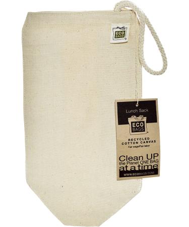 EcoBags Recycled Cotton Canvas Lunch Sack - Sustainable, Eco-Friendly Tote 7x10.5 - Perfect for Lunch On-the-Go - Buy Online on GoSupps.com