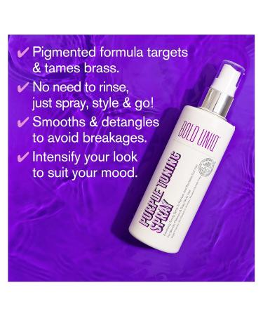 Bold Uniq Blonde Toner Spray & Purple Shampoo Bundle. Remove Brassy Yellow tones in Blonde Platinum & Gray/Silver Hair. Paraben & Sulfate Free. Vegan & Cruelty Free. - Buy Online on GoSupps.com