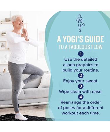 NewMe Fitness Yoga Mat - Large 5mm Thick 68 Non Slip Exercise Mat with 70 Printed Yoga Poses - Black - Buy Online on GoSupps.com
