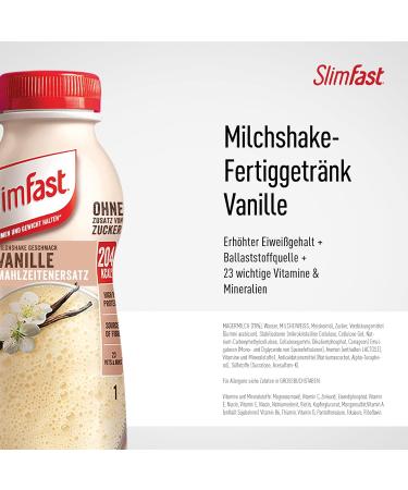 Slimfast Finished Drink Vanilla 3 Pack | High Protein & Low Calorie | Ready to Drink Weight Control Diet | 3 x 325 ml - Buy Online on GoSupps.com