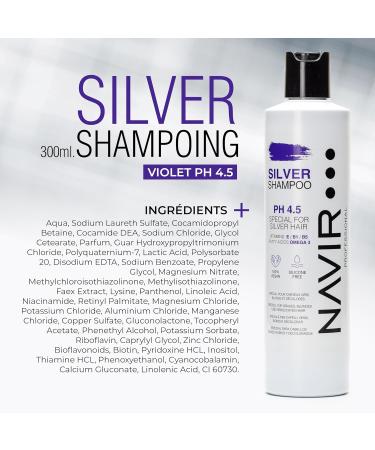 NAVIR Professional | SILVER Purple Shampoo | Neutralizer for gray blonde and bleached hair - 300ml - Buy Online on GoSupps.com